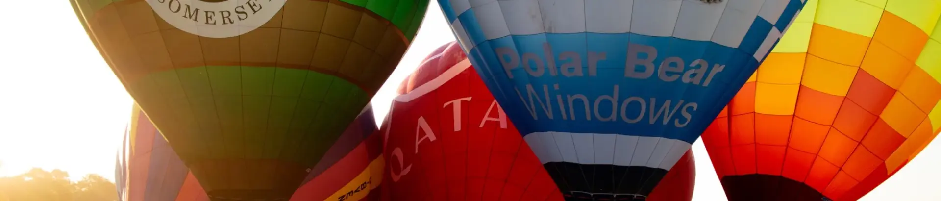 A group of balloons getting ready to take off