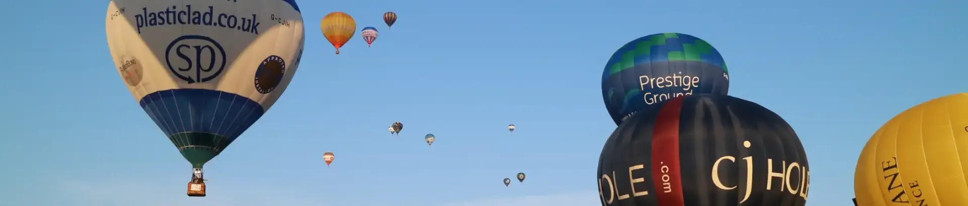Hot air balloons in flight